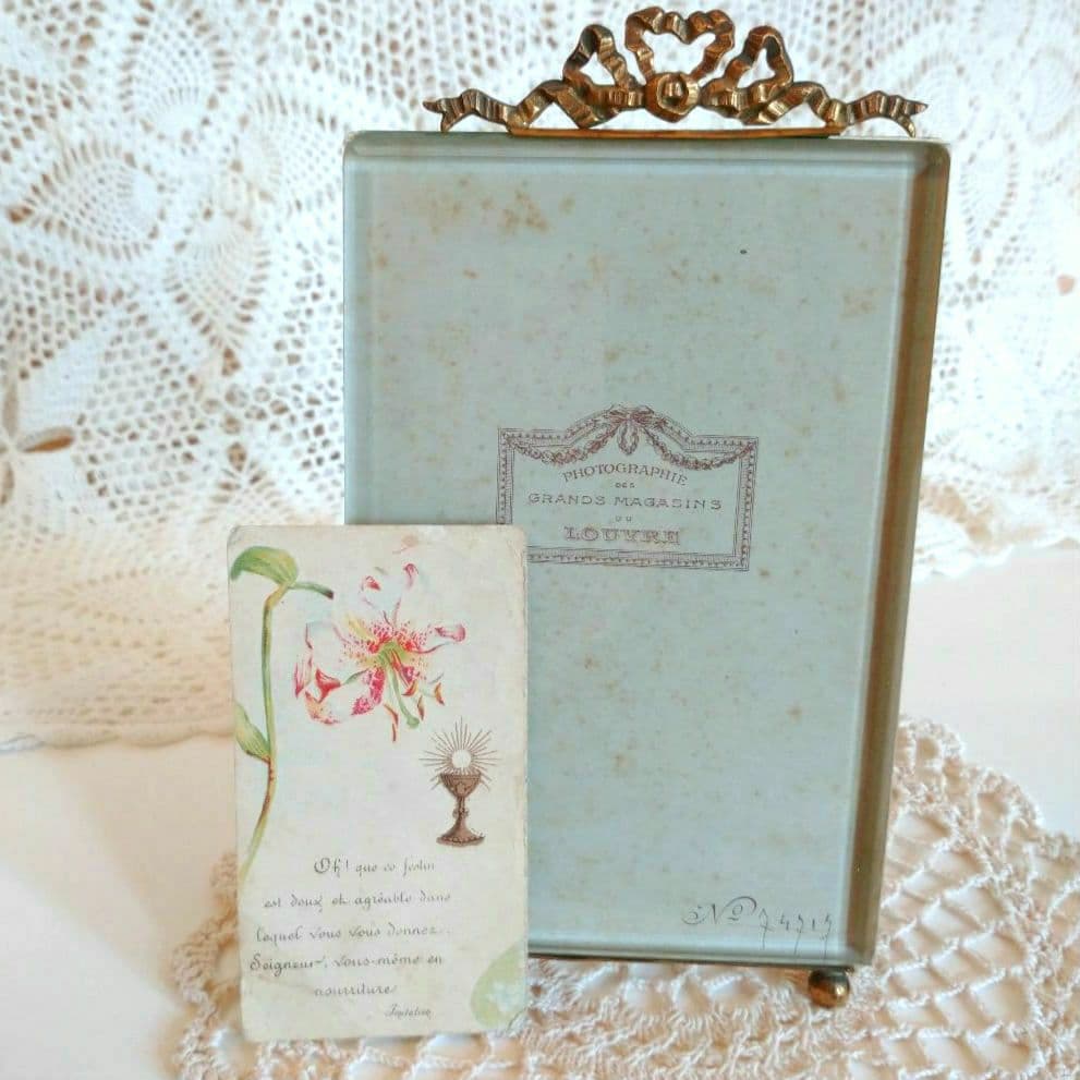 お値下げ！フランス　アンティーク　フォトフレーム　フラワーカード付き