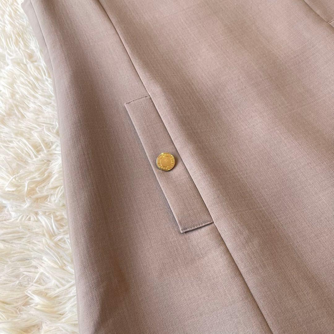 極美品 FOXEY 2021年 GoldButton ワンピース ベージュ 38