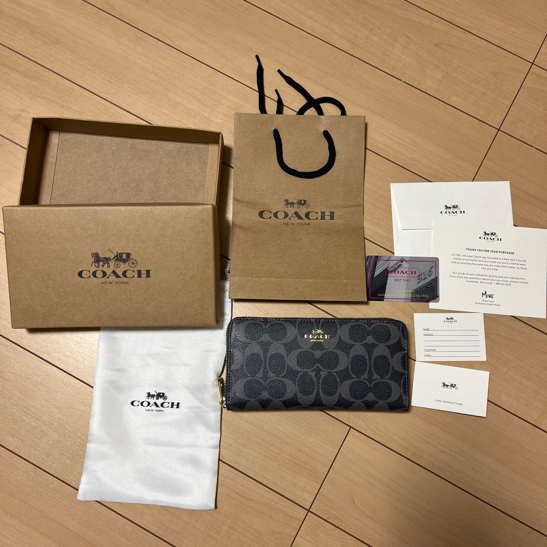COACH ブルー長財布