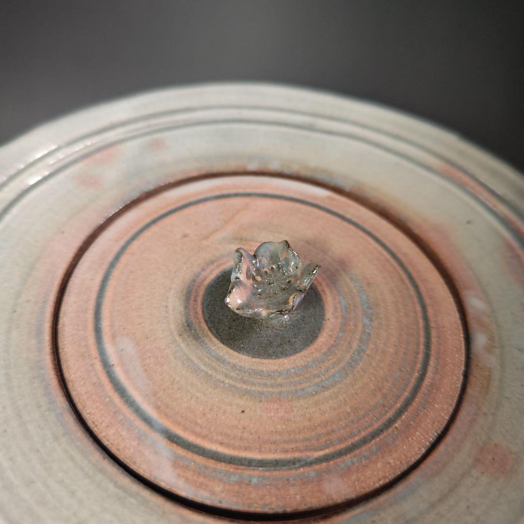 イ449 水指『松古窯　佐久間勝山作』『北野茶会図　水指　桜摘　共箱』茶道具