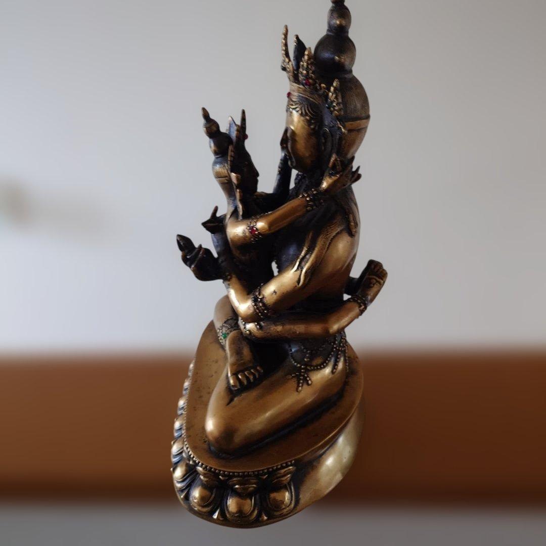 真鍮　ヤブユム　シャクティ　仏像　歓喜仏