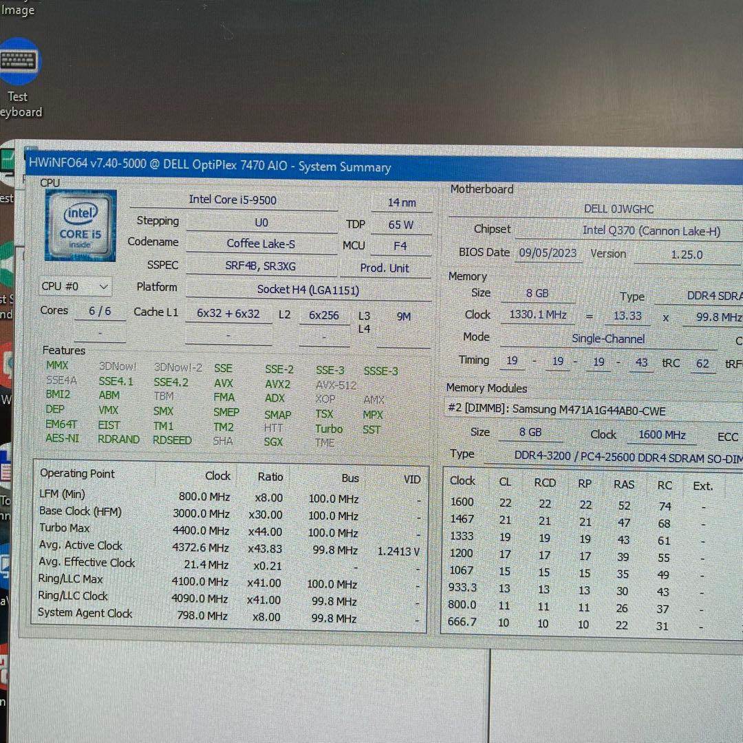Windowsデスクトップ Dell Optiplex 7470 AIO i5-9500Office2021