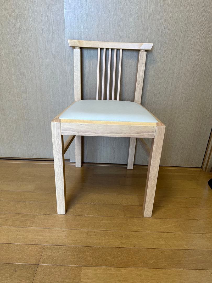 【新品未使用】CRES木製 ダイニングチェア 2脚セット無垢材 ナチュラル