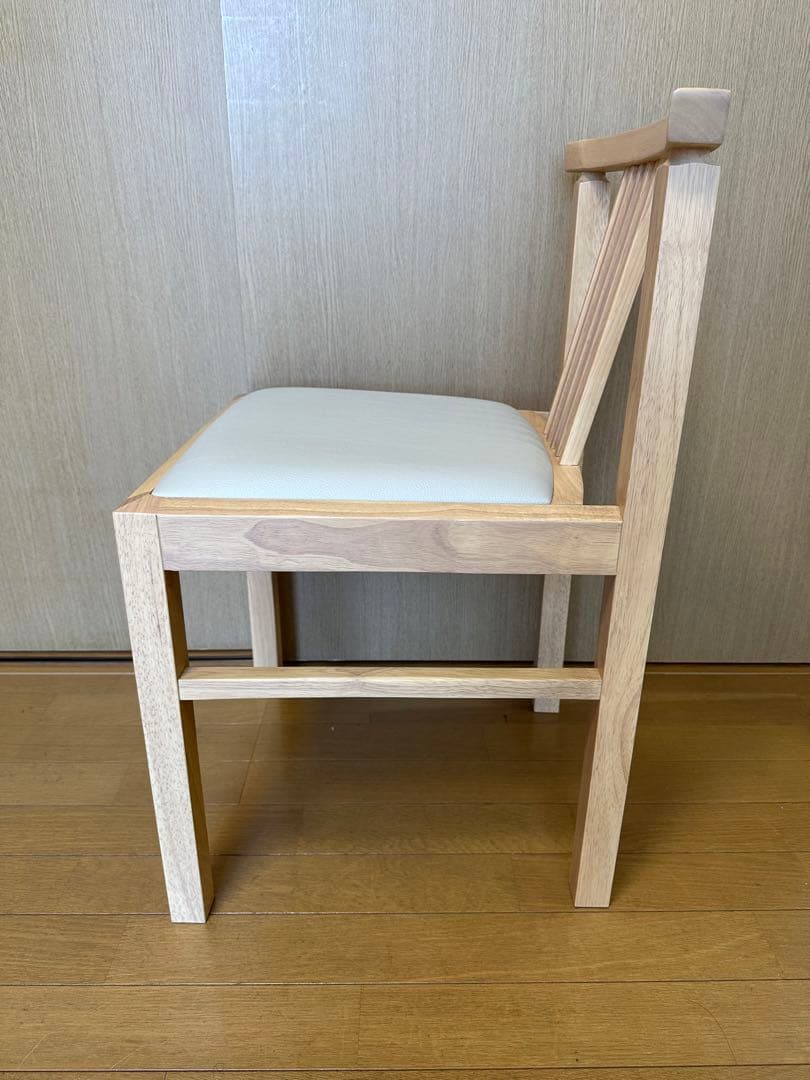 【新品未使用】CRES木製 ダイニングチェア 2脚セット無垢材 ナチュラル