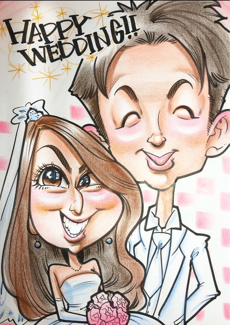 【プレゼントに人気】優しいタッチの手描き似顔絵★修正OK★誕生日