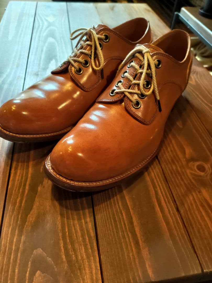 【美品】chausser ショセ コードバン プレーントゥ 短靴 25.5cm