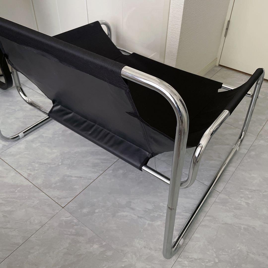 【美品】1人掛けソファ/シルバーフレーム/ブラック