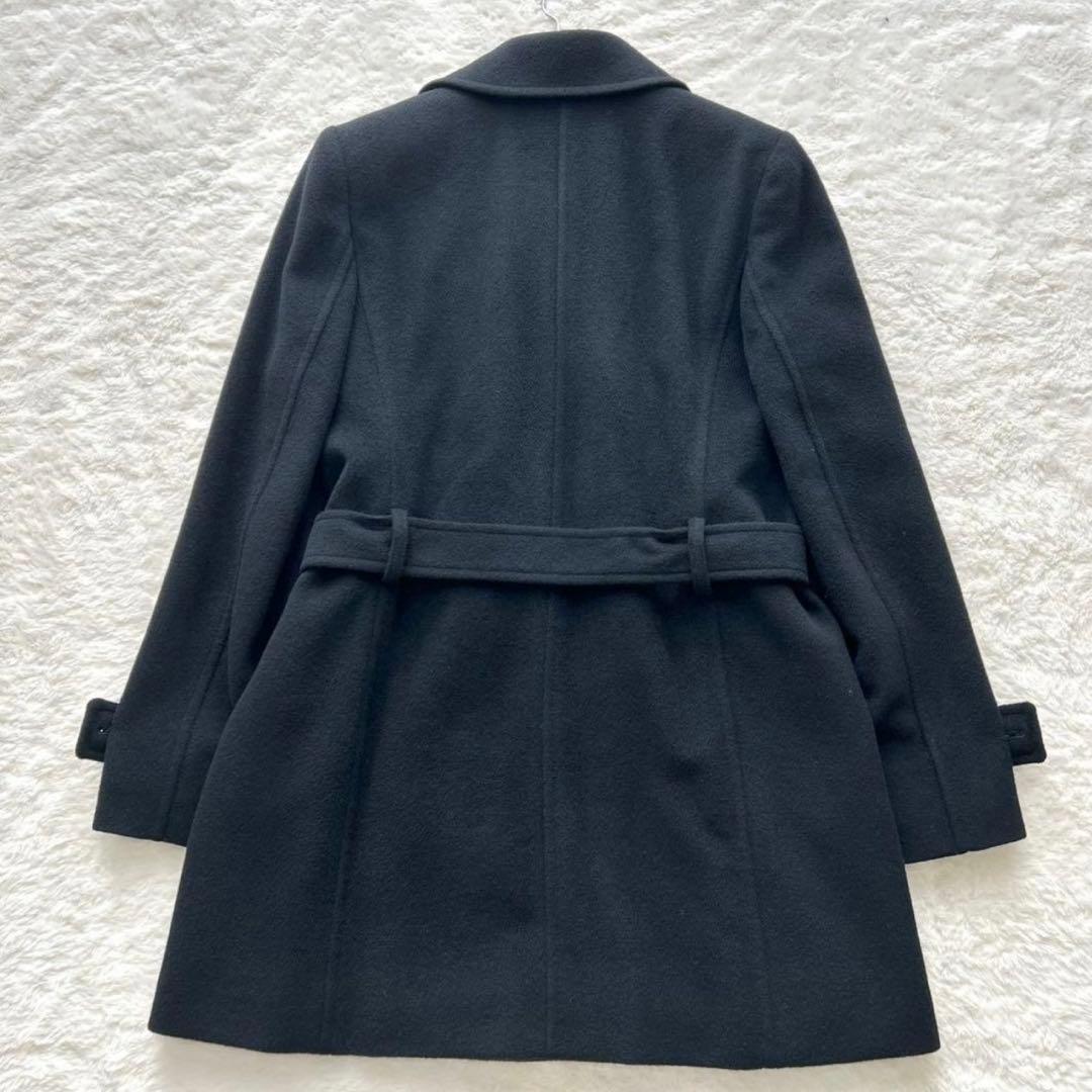 【美品✨】BURBERRYLONDON Pコート　アンゴラ ノバチェック 黒38