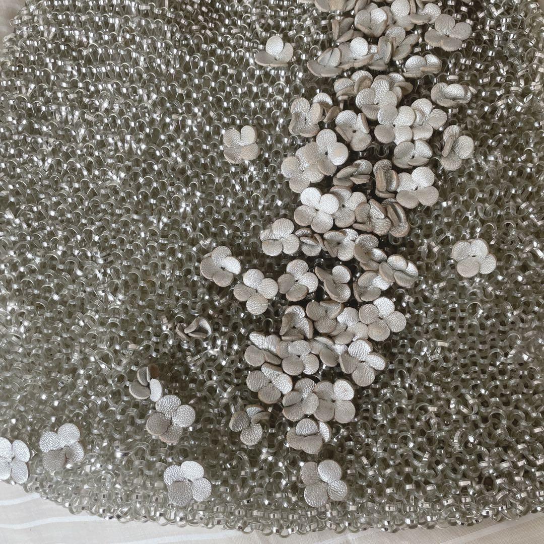 ANTEPRIMA ワイヤーバッグ　フラワーモチーフ　シルバーゴールド