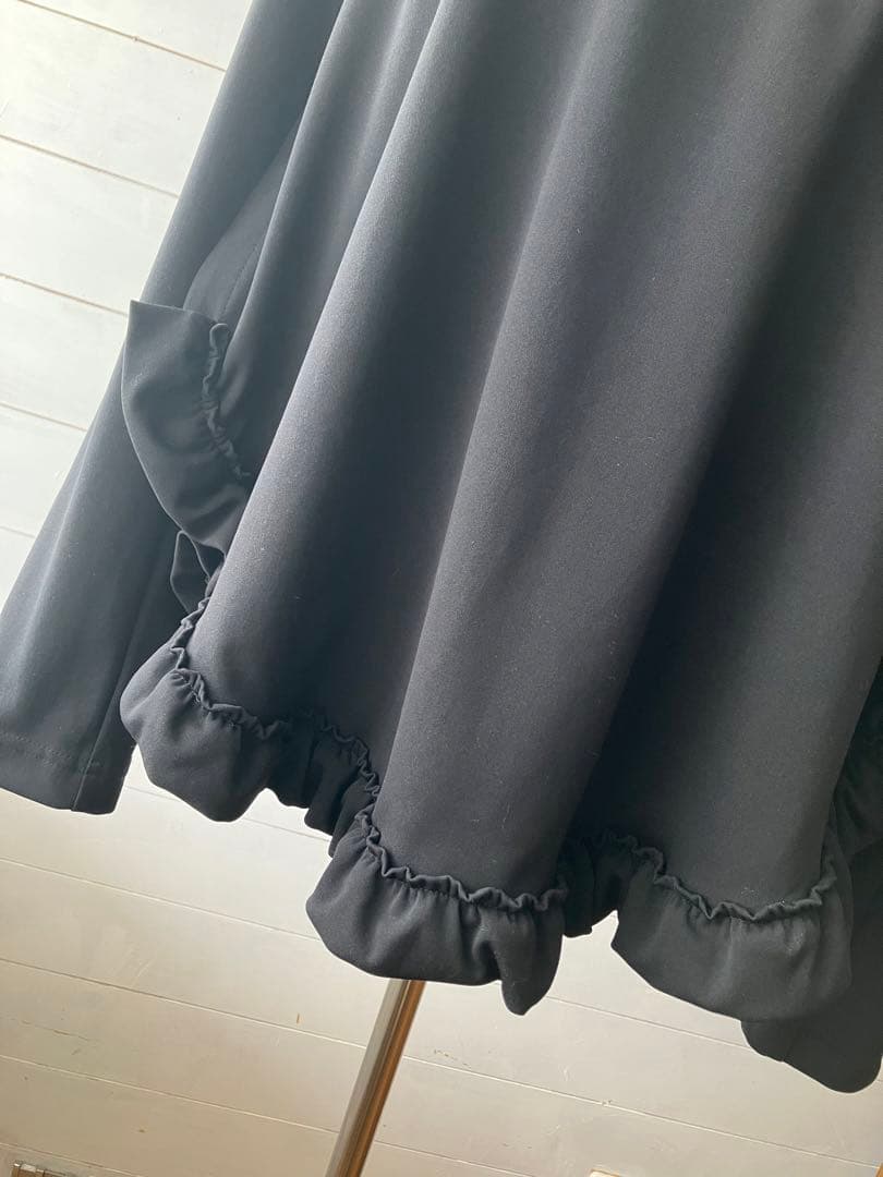 ◆comcom comdesgarçon カットソー　前後フリル　 黒