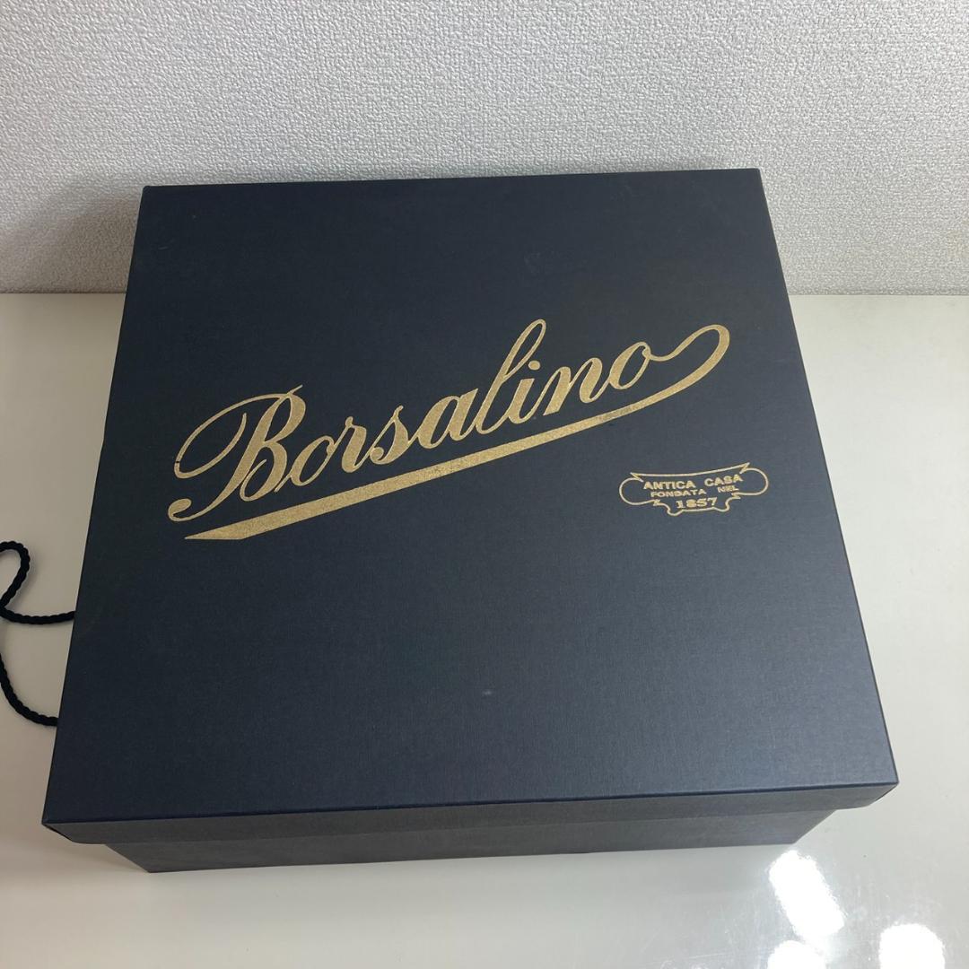 ▼Borsalino 中折れハット　ウール　ネイビー　イタリア製　箱付き