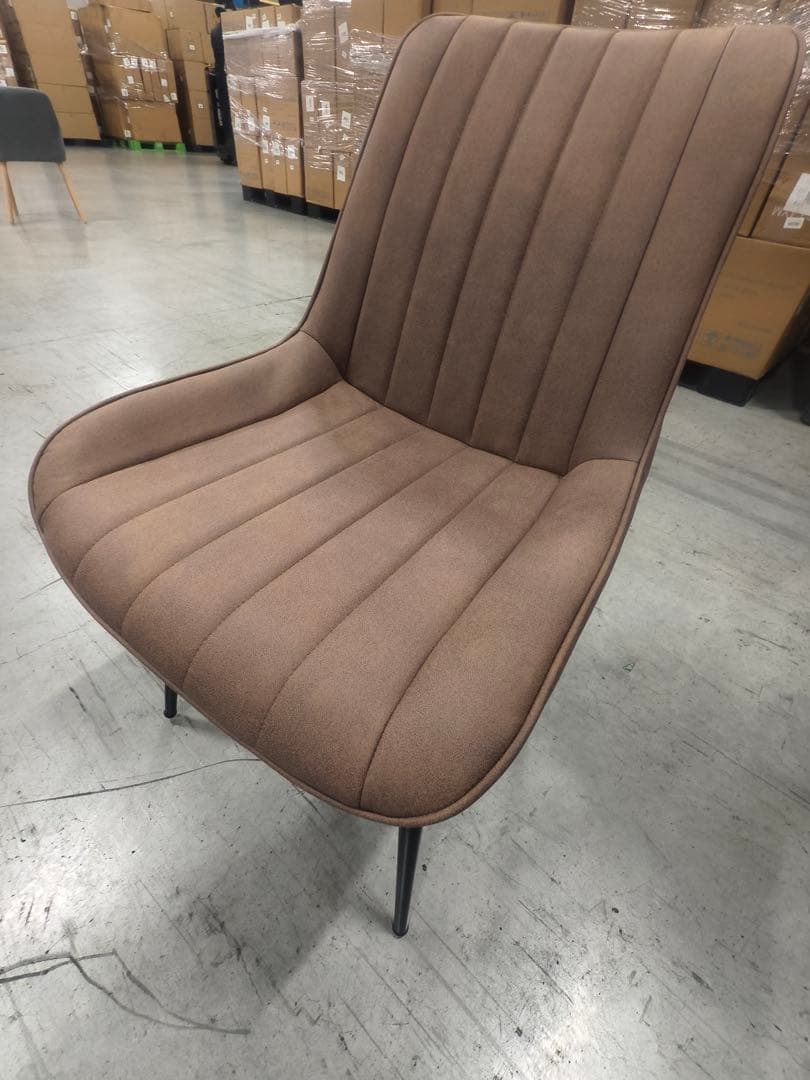 ダイニングチェア　反毛皮　疲れにくい おしゃれ 北欧風ブラウン5脚セット