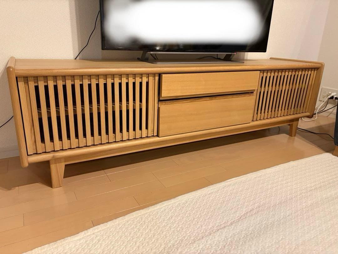 木製テレビ台 180cm幅 ローボード ナチュラル 2/13発送