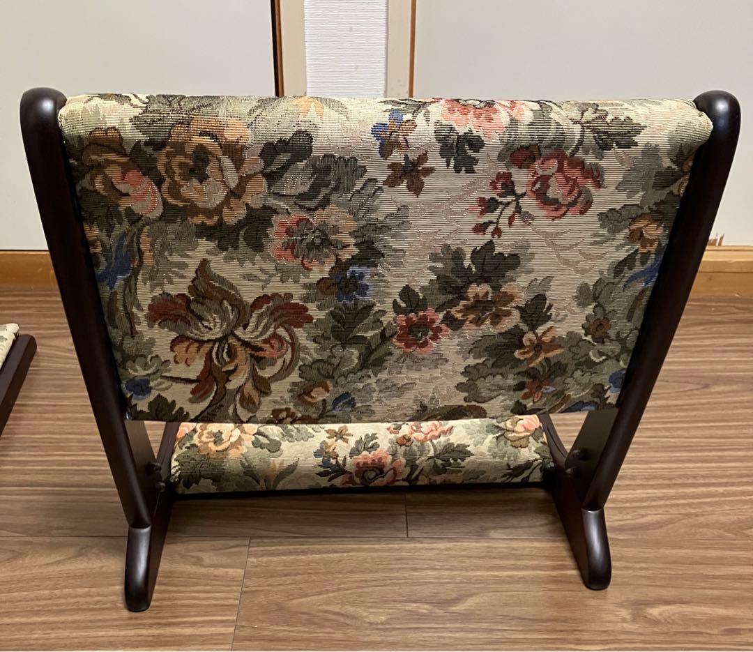 花柄 座椅子 2点セット ナカムラ バラ 薔薇 ローズ柄 ②