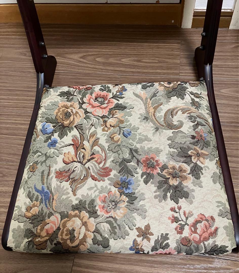 花柄 座椅子 2点セット ナカムラ バラ 薔薇 ローズ柄 ②