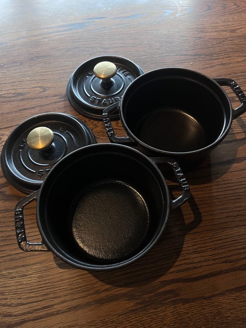 2個セット❗️ストウブ ラウンド ココット14cm ブラック