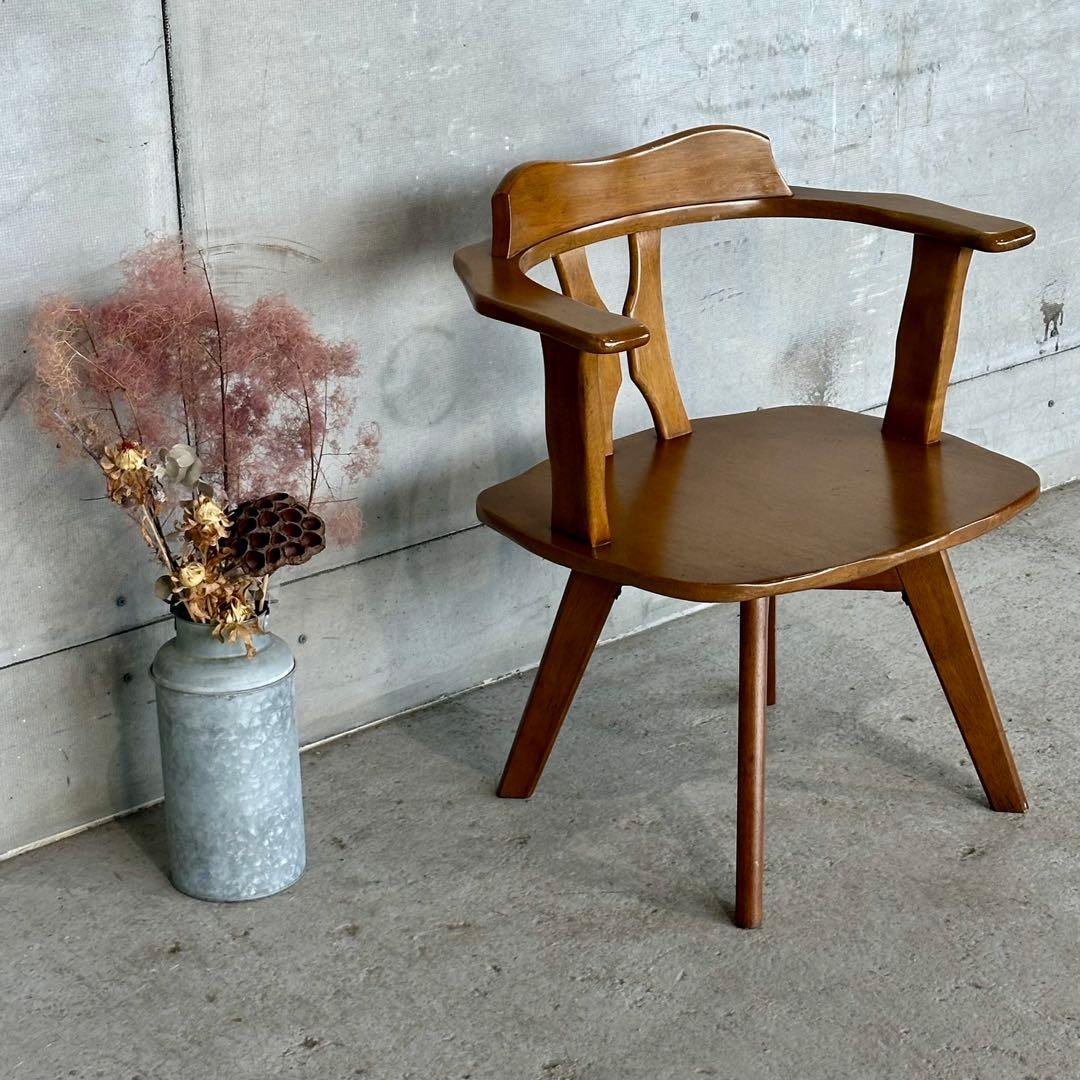 ✦マツダ家具✦ 木製 回転式ダイニングチェア 昭和レトロ 国産ヴィンテージ