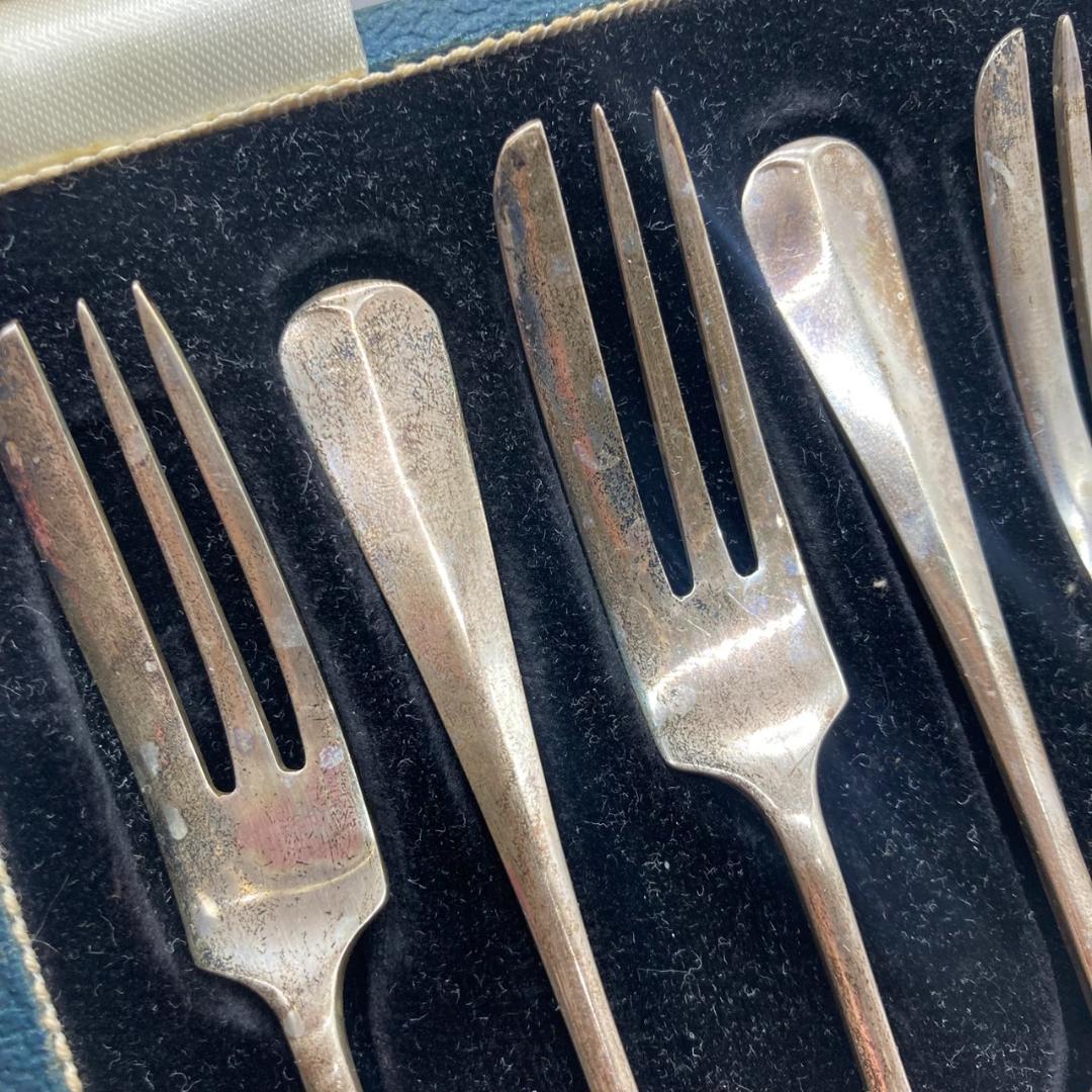 ▼Mappin&Webb ケーキフォークセット　ホールマーク　1935年