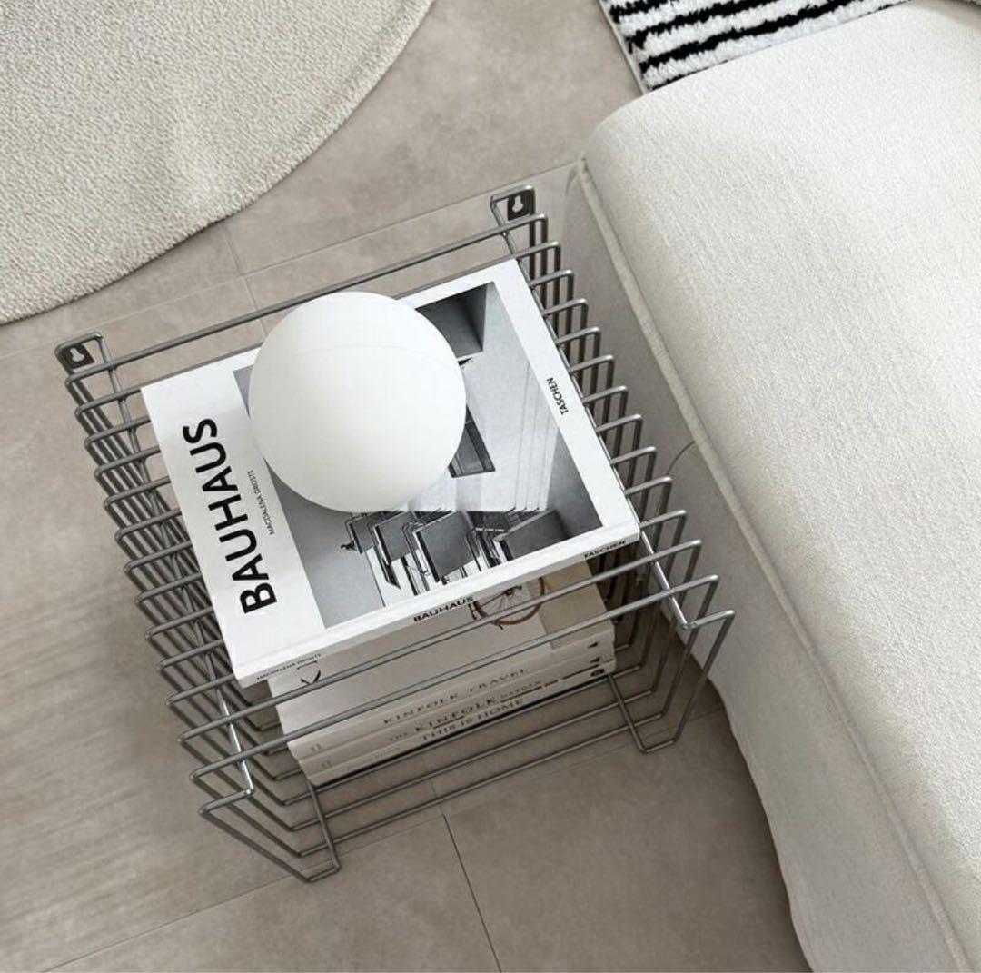 ワイヤー シェルフ 収納 ラック サイドテーブル ディスプレイ シルバー 金属