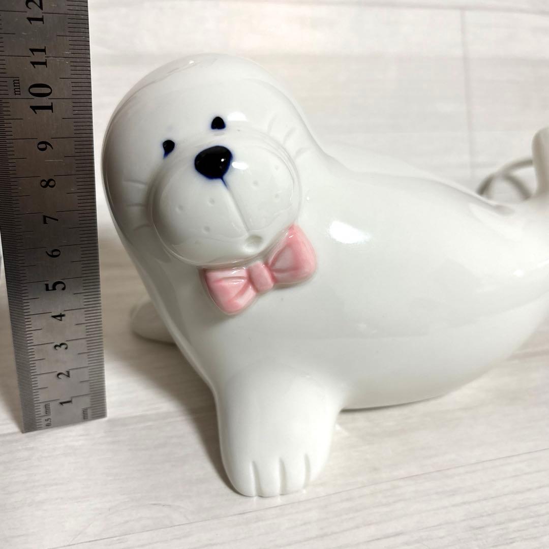 昭和レトロ　ファンシー　アザラシ　ライト　照明　ランプ　陶器