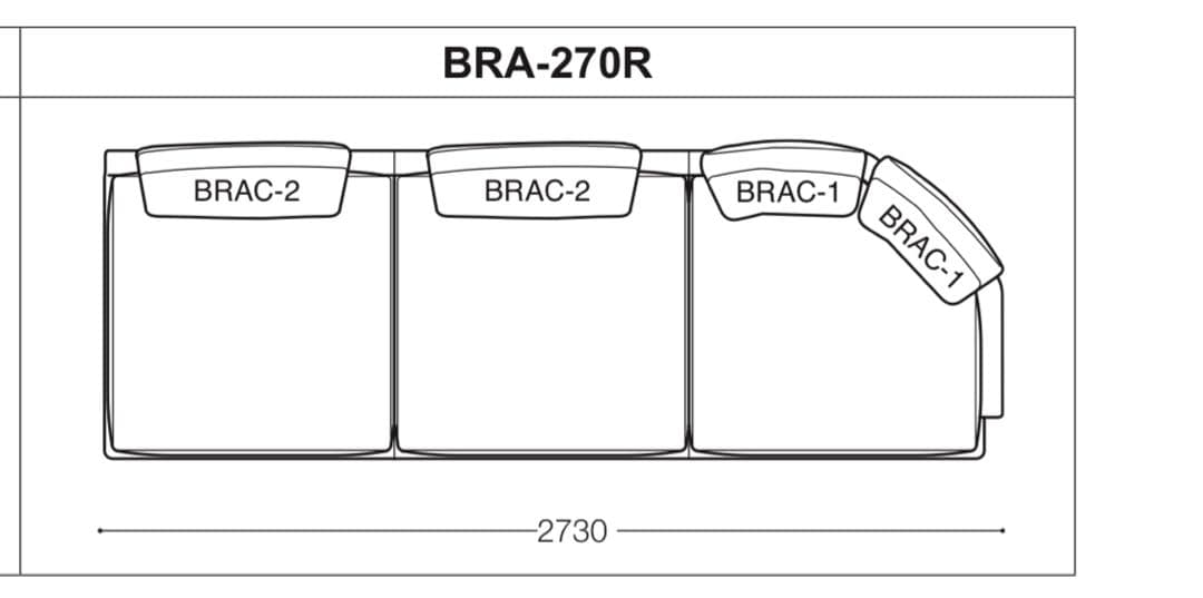 arflex BRA-270RN 右アームソファ