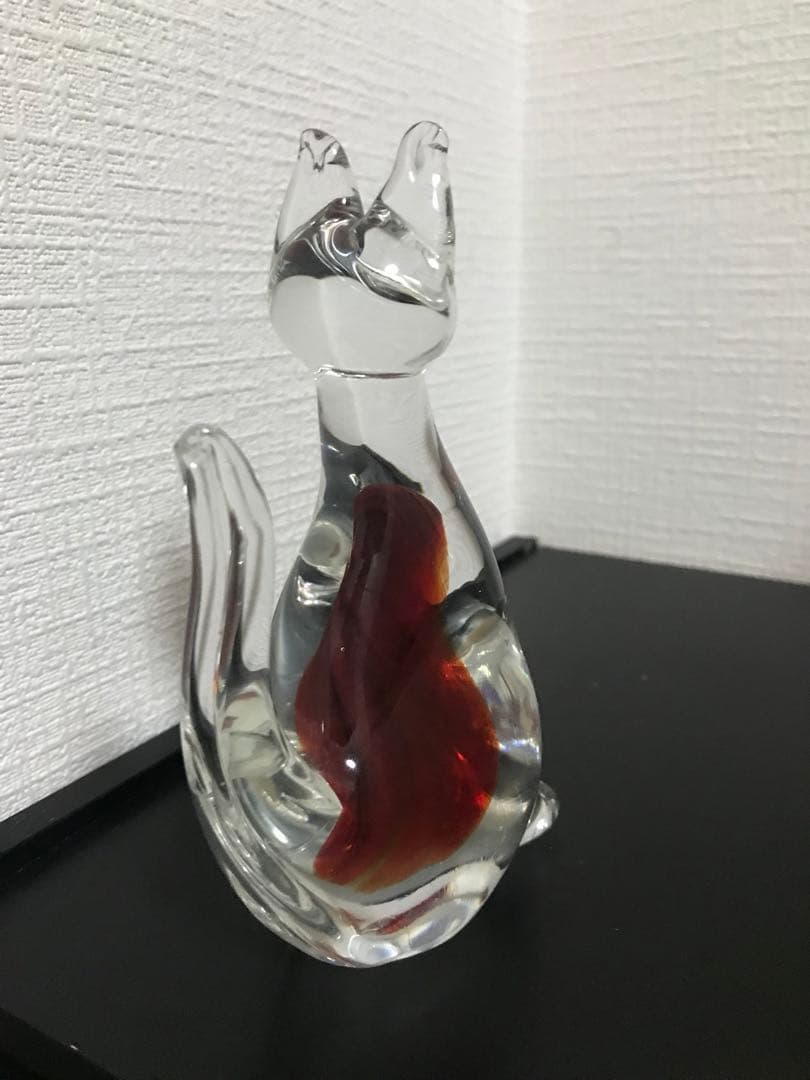 ベネチアンガラス Murano ムラノ　ムラーノ　猫　キャット　2点セット