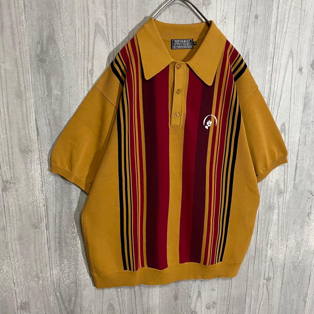 【最高カラー】ヒステリックグラマー　刺繍サークルガールロゴ　ニットポロ　XL