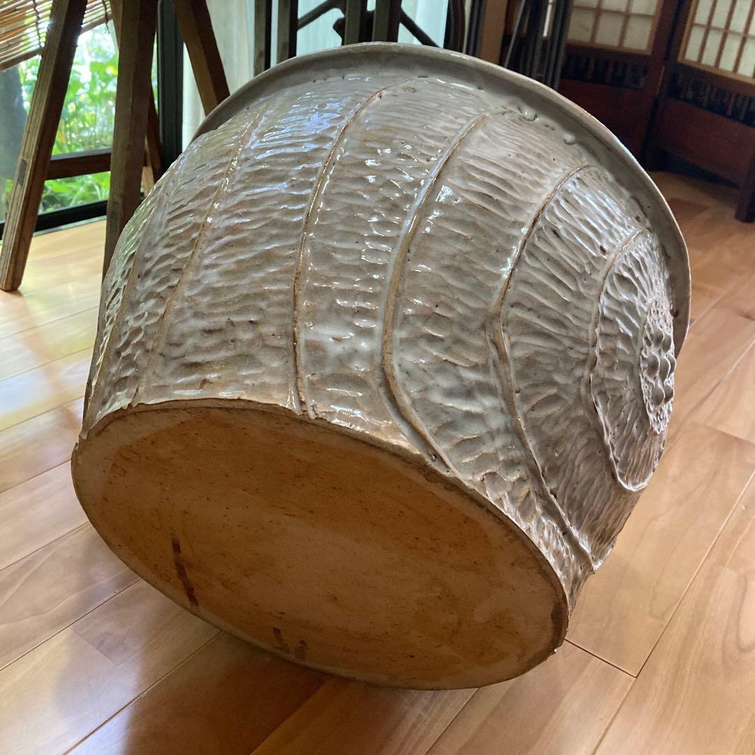 萩焼 大火鉢 塔陶山 平野教道 作