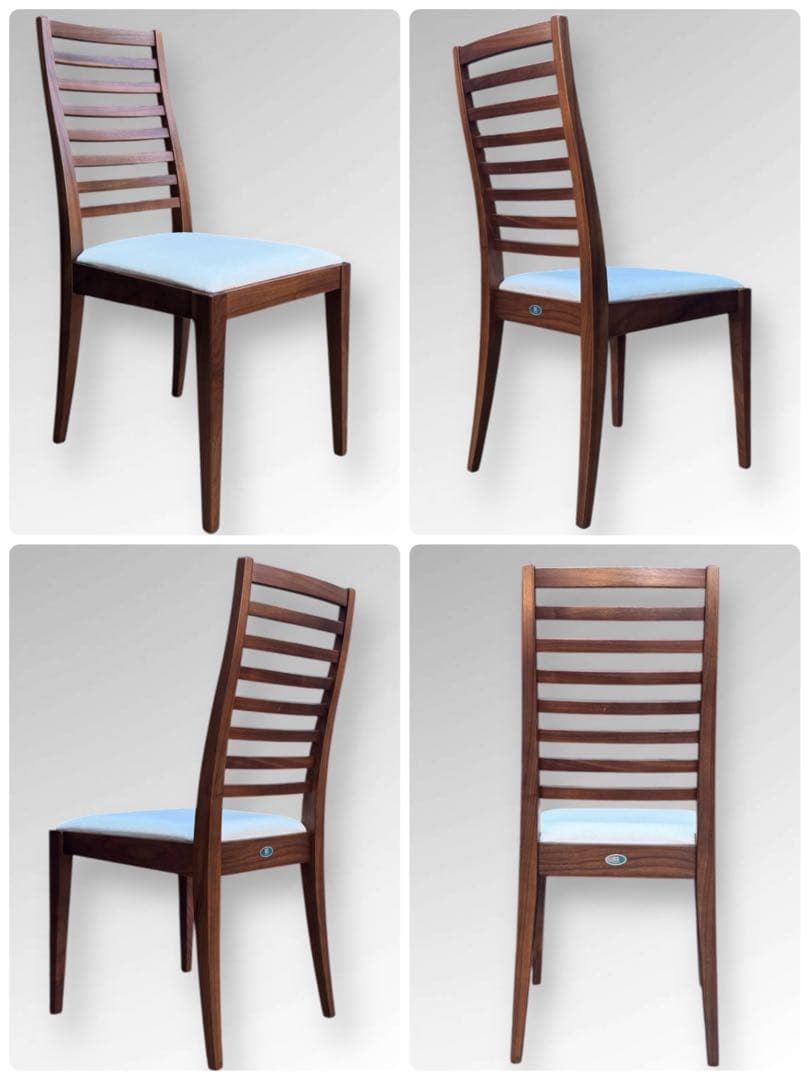 ①【美品】秋田木工 IDC大塚家具 ダイニングチェア ラダーバック 曲げ木 ２脚