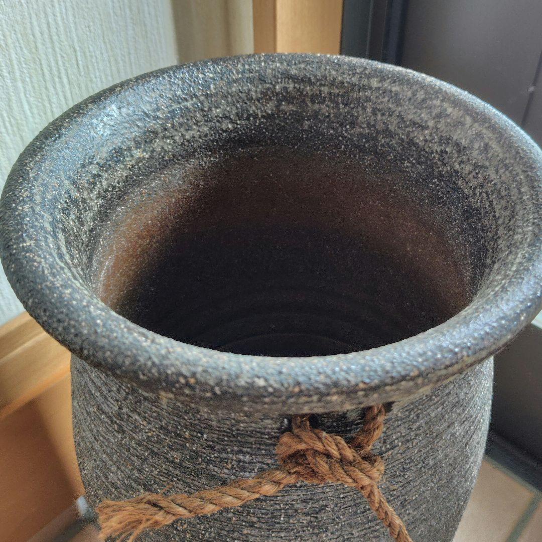 【シフォンケーキ】信楽焼　陶器　傘立て　玄関　素朴　重厚感