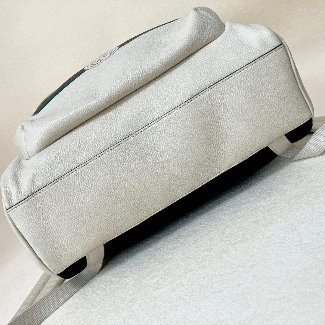 グッチ リュックサック バックパック レザー ロゴ シェリーライン オフホワイト