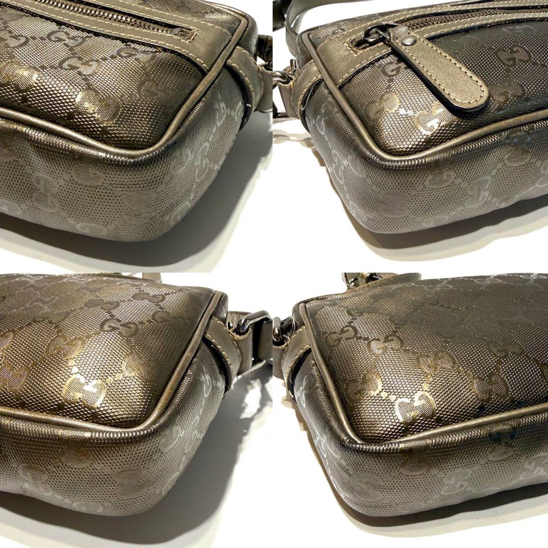 GUCCI グッチ ショルダーバッグ GGインプリメ PVC レザー ブラウン