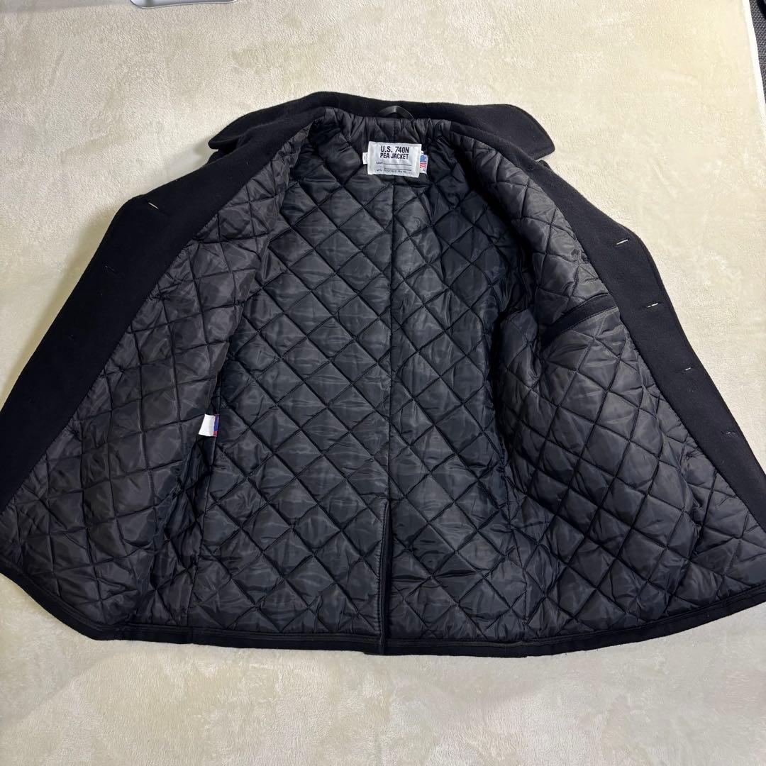 【美品】Schott Pコート 740N アメリカ製 キルティング 42 黒