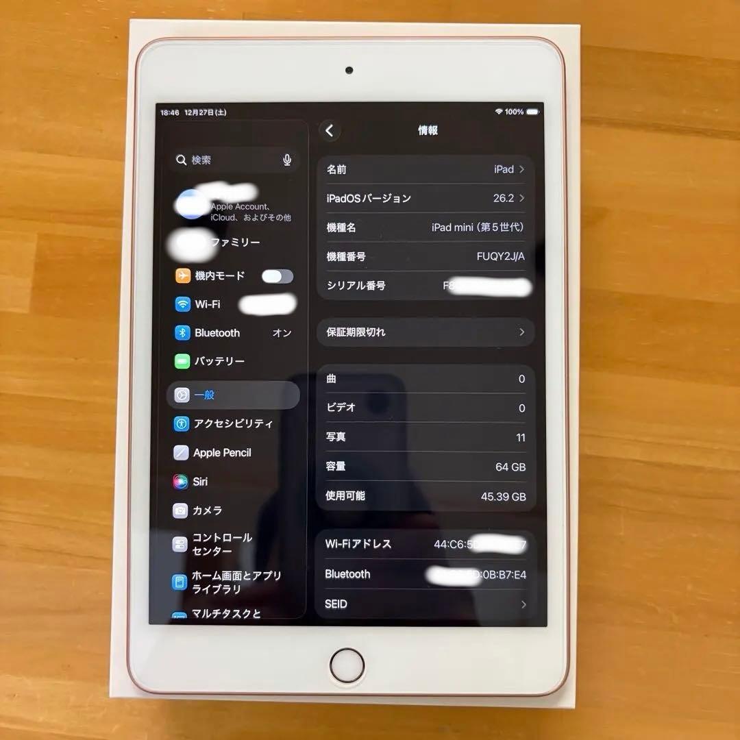 ❤️iPad mini 第5世代 64GB WIFI ゴールド 美品