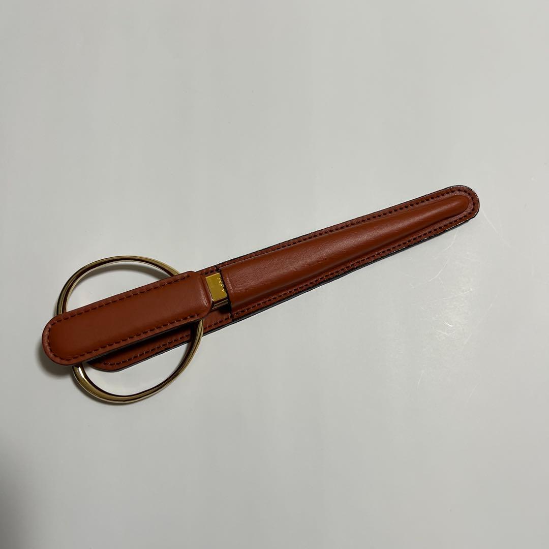 革 はさみ ペーパーナイフ ブラウン