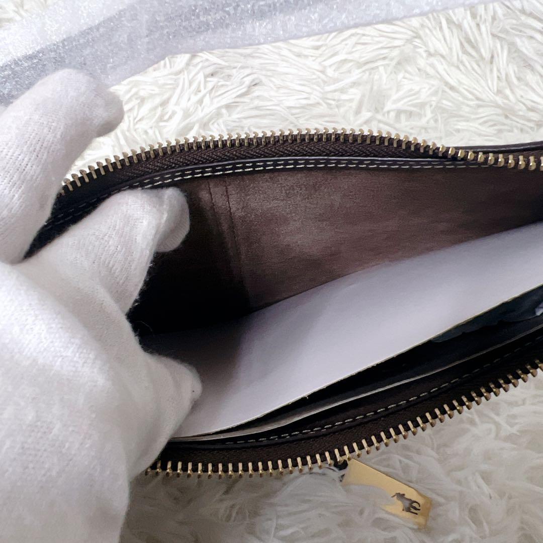 定価8万超え✨ラルフローレン　ハーフムーン　ワンショルダー　レザー　ブラウン