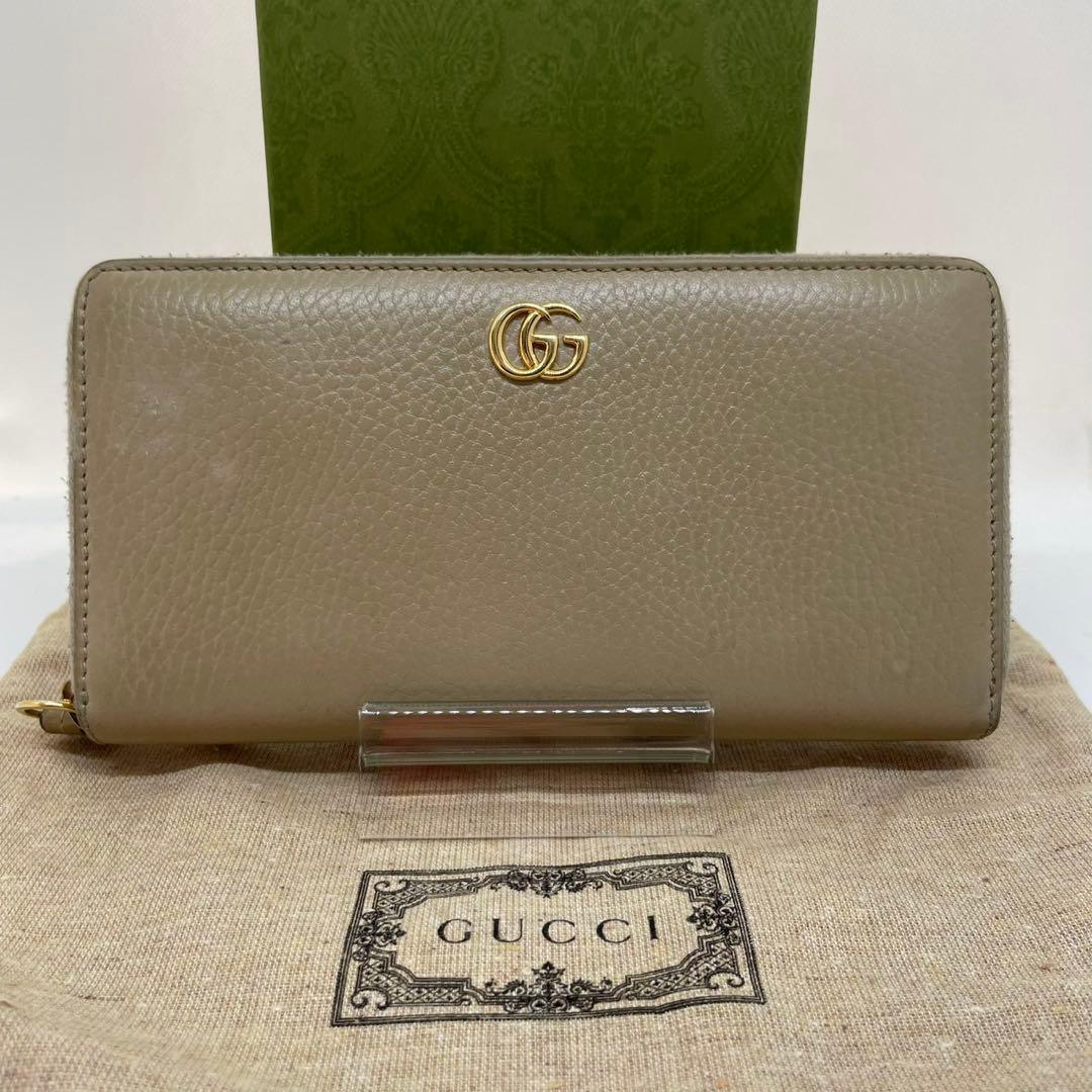 【美品/付属品完備】グッチ 456117 ・496334 GGマーモント 長財布