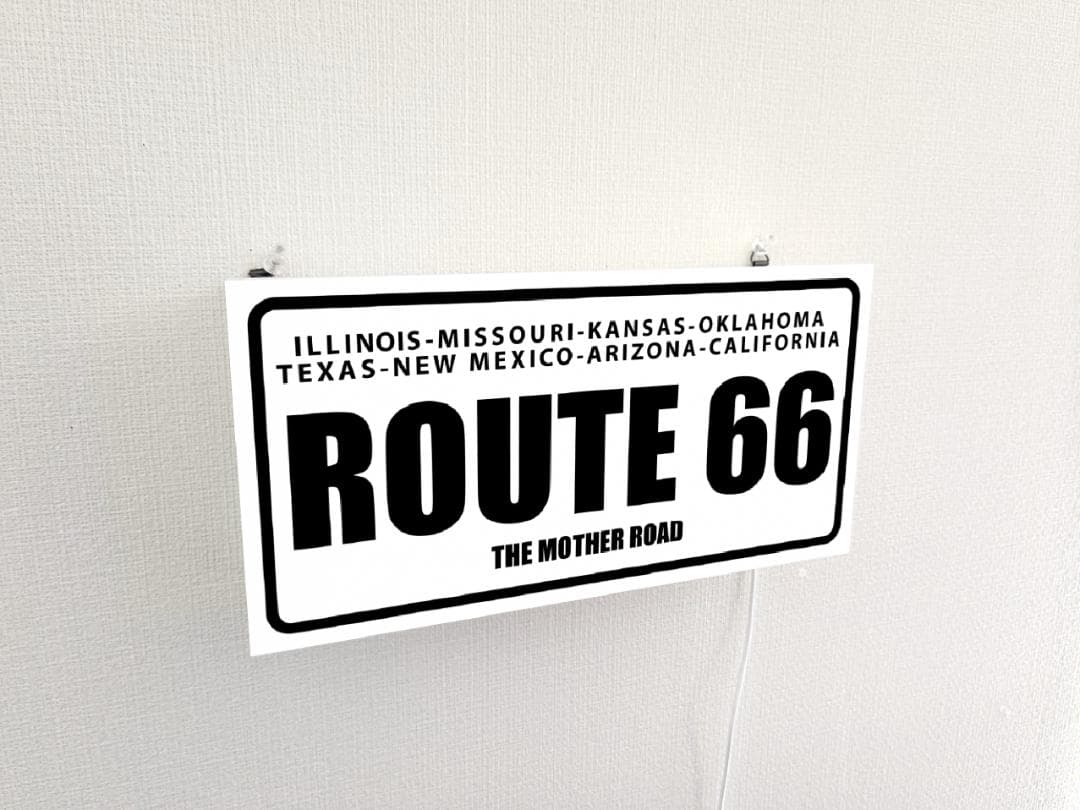 【オーダー無料】ルート66 車 バイク ガレージ 看板 置物 雑貨 ライトBOX