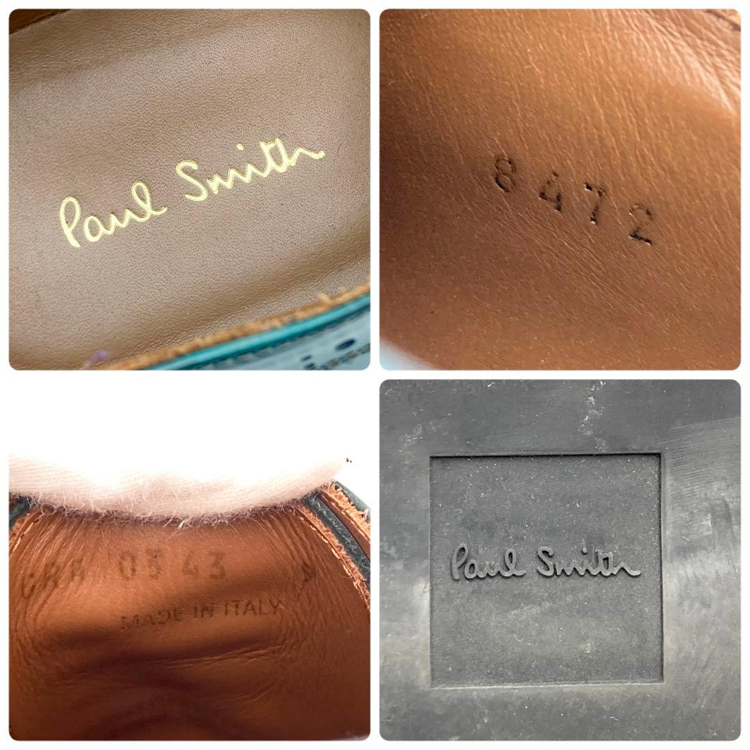 ぽんた✨ ポールスミス ビジネスシューズ 深緑 マルチストライプ 43