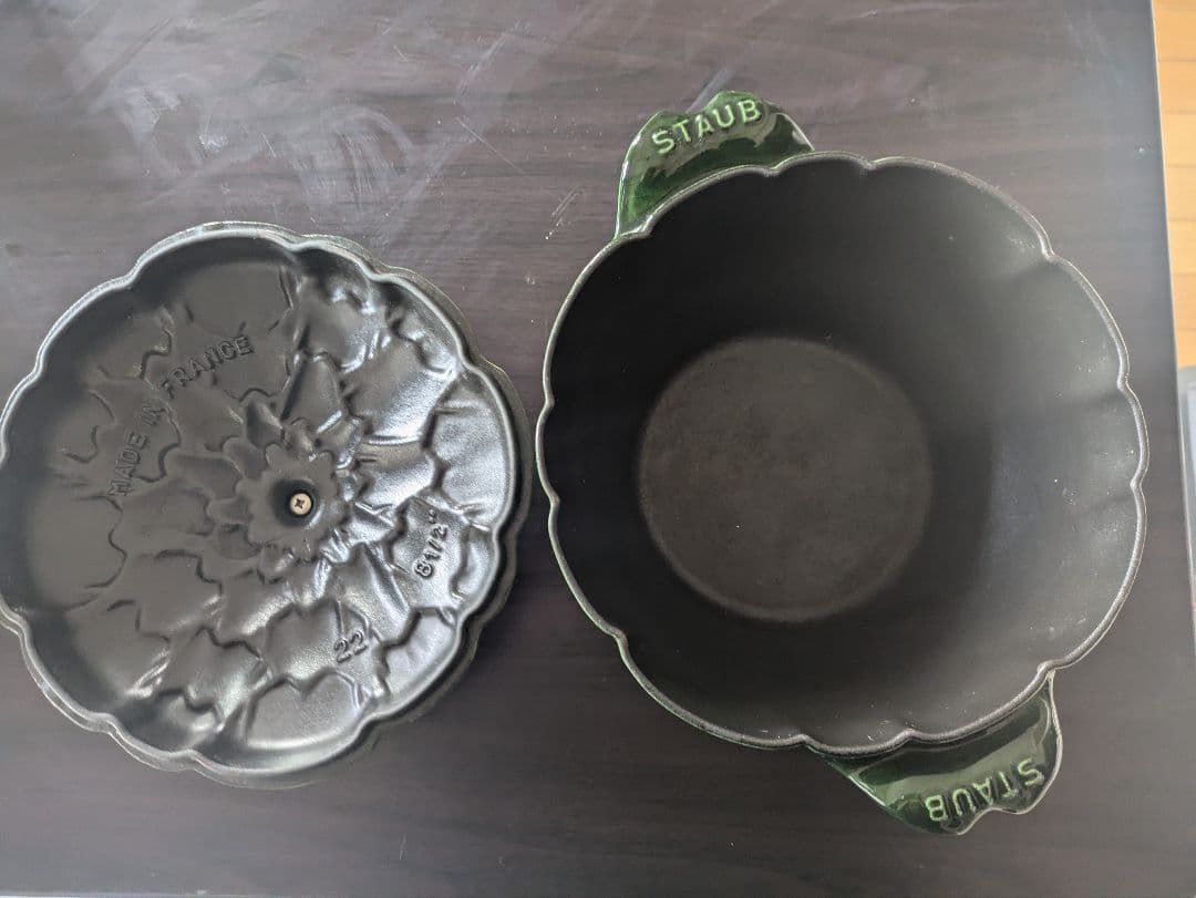 STAUB　アーティチョーク　 鋳鉄製ラウンド鍋 グリーン 約22cm