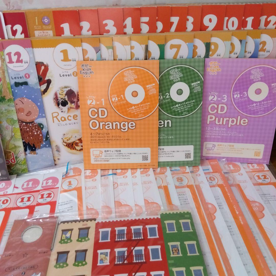 ポピーキッズEnglishレベル1　2　2年分とポピペン
