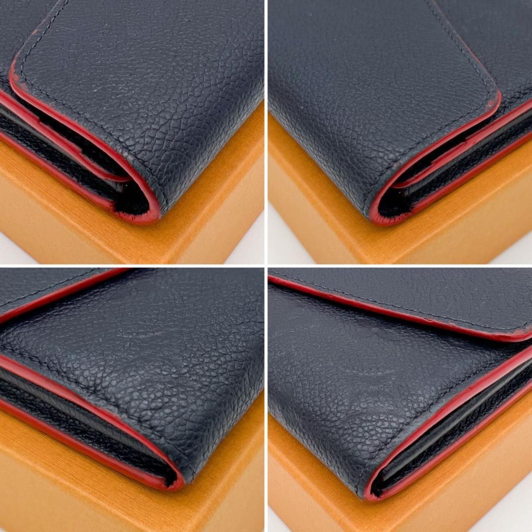 【美品】ヴィトン アンプラント ポルトフォイユ サラ 長財布 マリーヌルージュ