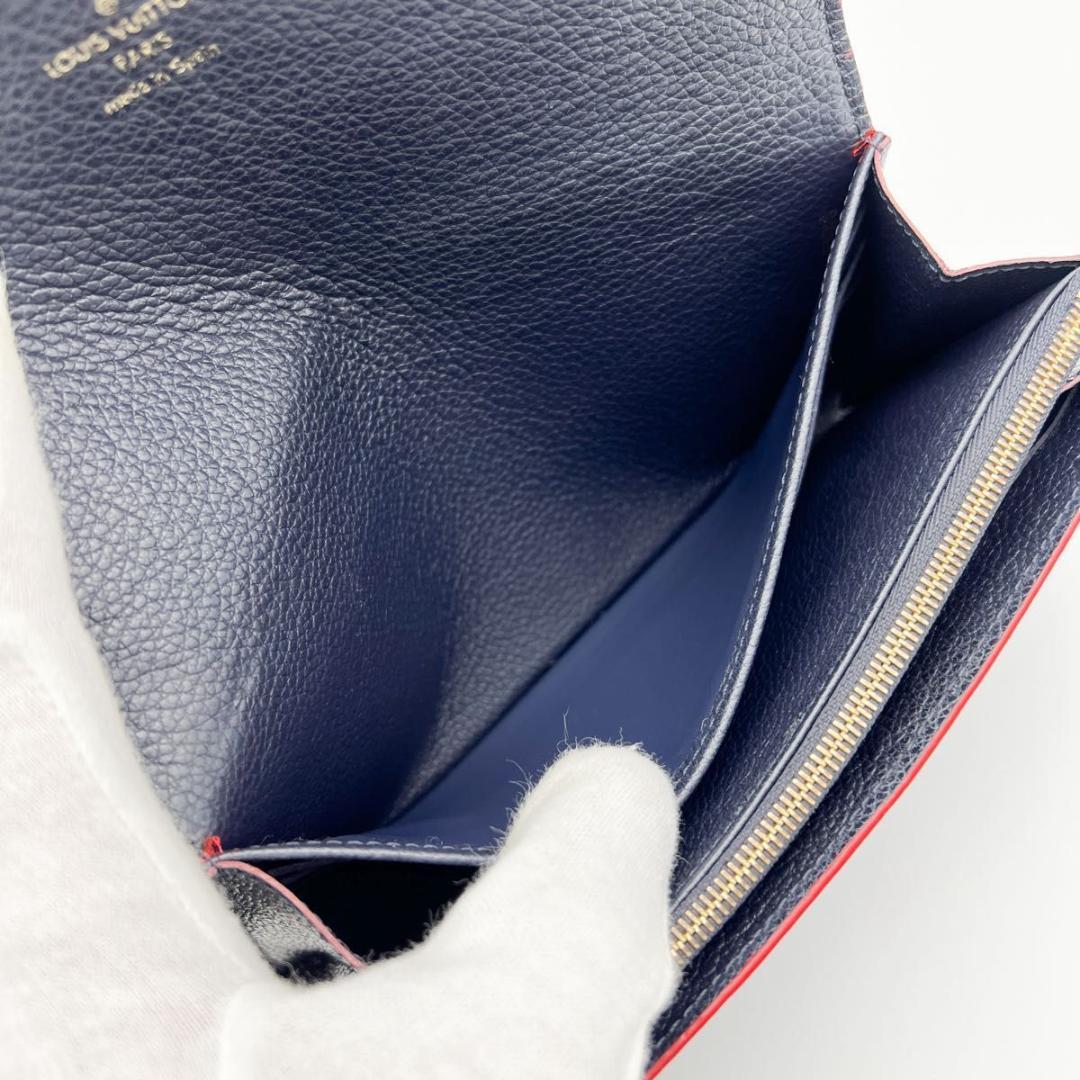 【美品】ヴィトン アンプラント ポルトフォイユ サラ 長財布 マリーヌルージュ