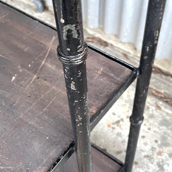 ビンテージ　アイアンシェルフ　ブラック　木製板　ルームディバイダー　陳列棚