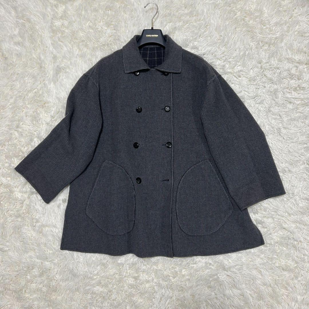 希少　Dior ディオール　リバーシブル　ウールコート　チェック　無地　アウター