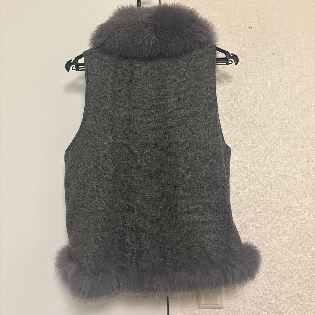 saga fursグレー カシミヤファー ケープコート