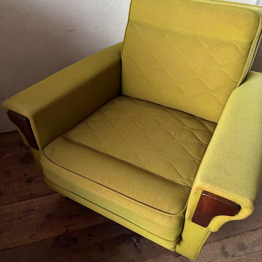 国産ヴィンテージ レトロ ミッドセンチュリー 1人掛けソファ ①