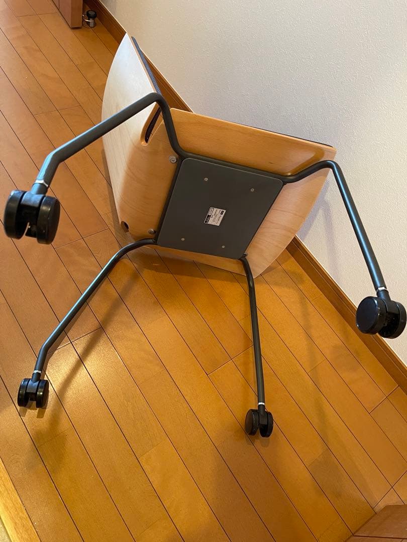 ★値下げ★ウチダ内田洋行　Hazel/ヘーゼルチェア布張背座4本キャスター脚②