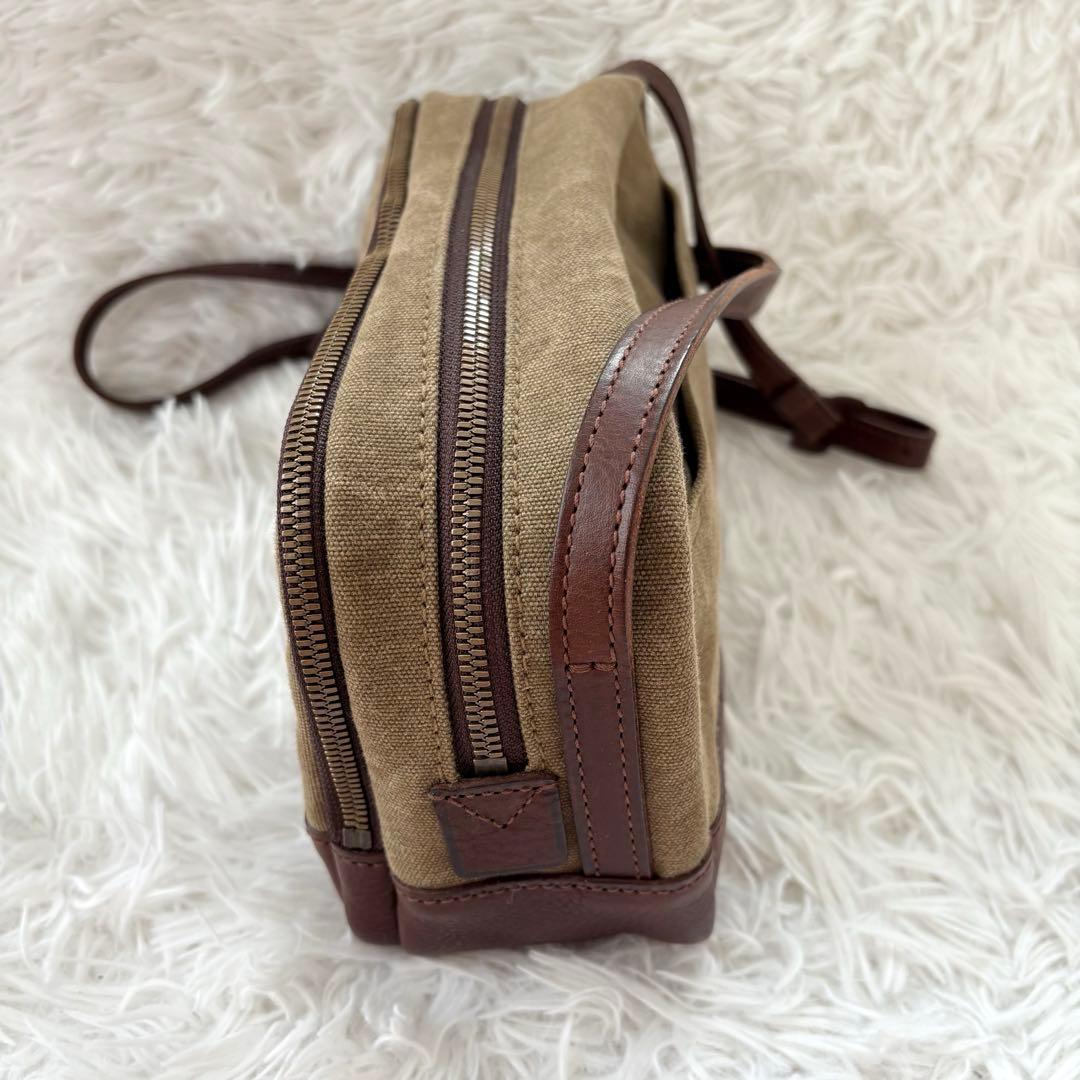 gentenゲンテンミモザ ベーシックショルダーバッグ カーキ ダークブラウン