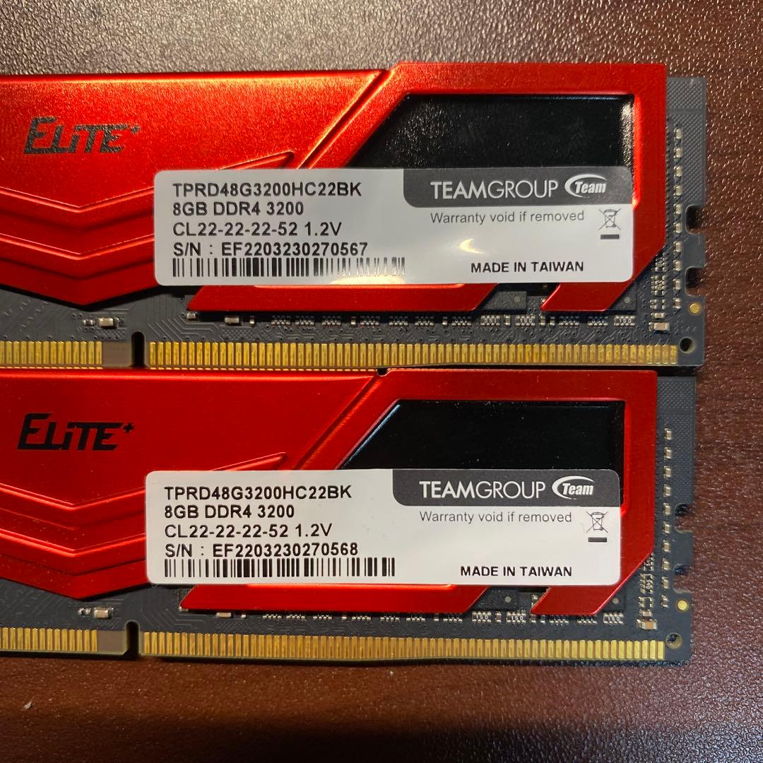 メモリー TEAMGROUP ELITE DDR4 16GB 3200MHz